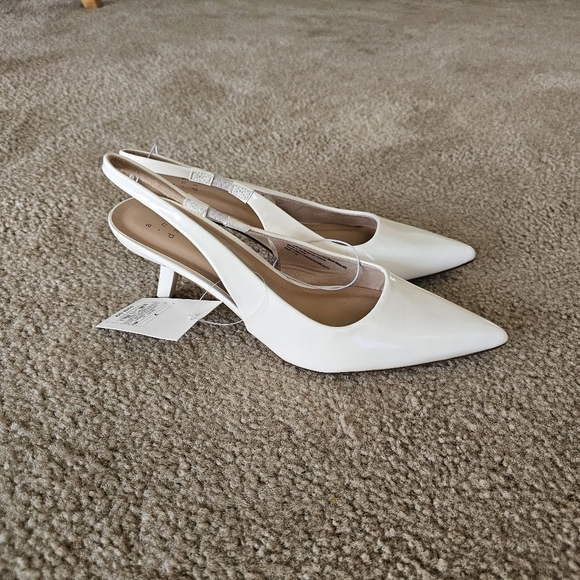 Aubrey Cream Slingback Heels with Memory Foam Insole - Size 10- A New Day - Picture 2 of 5
